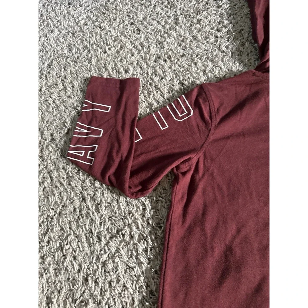 Old Navy Boys Maroon Long Sleeve Tee Hoodie Size Medium